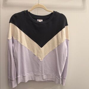 Sundry Black and Cream Chevron Sweatshirt